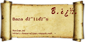 Baza Éliás névjegykártya